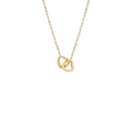 Double Heart Necklace Gold PVD Plated Stainless Steel Pendant
