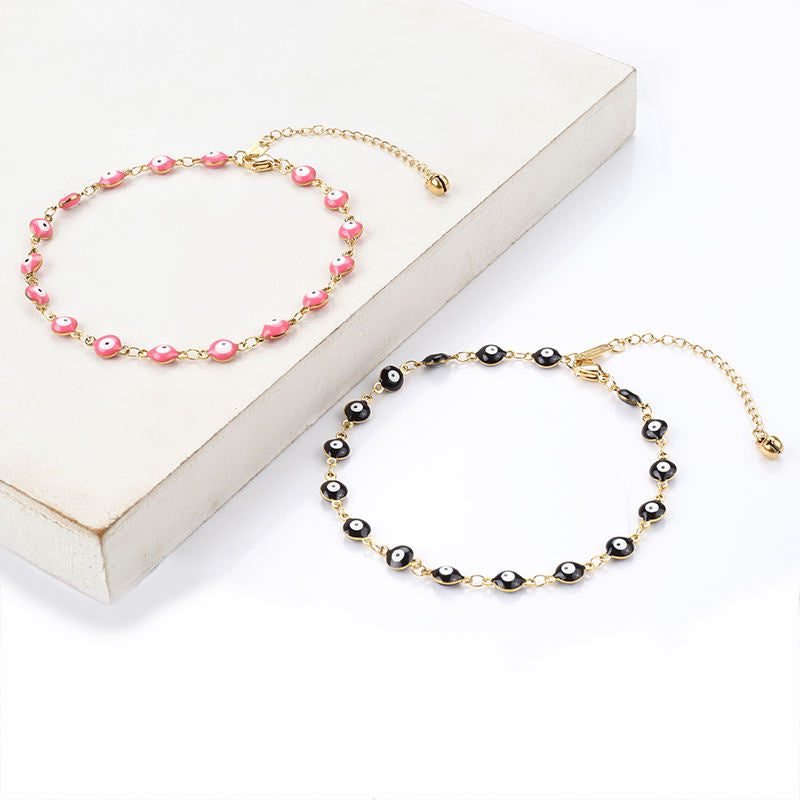 Colorful Demon Eye Anklet Gift Packaging Beaded Ankle Bracelet
