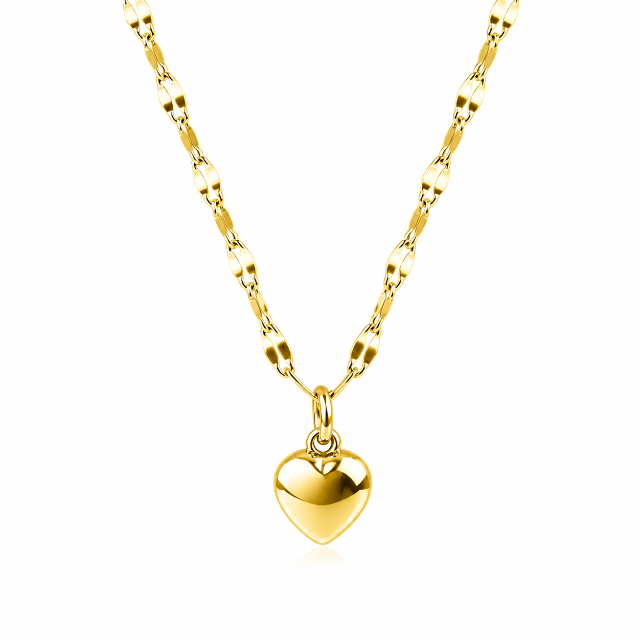 Bubble Heart Necklace Gold PVD Plated Stainless Steel Pendant