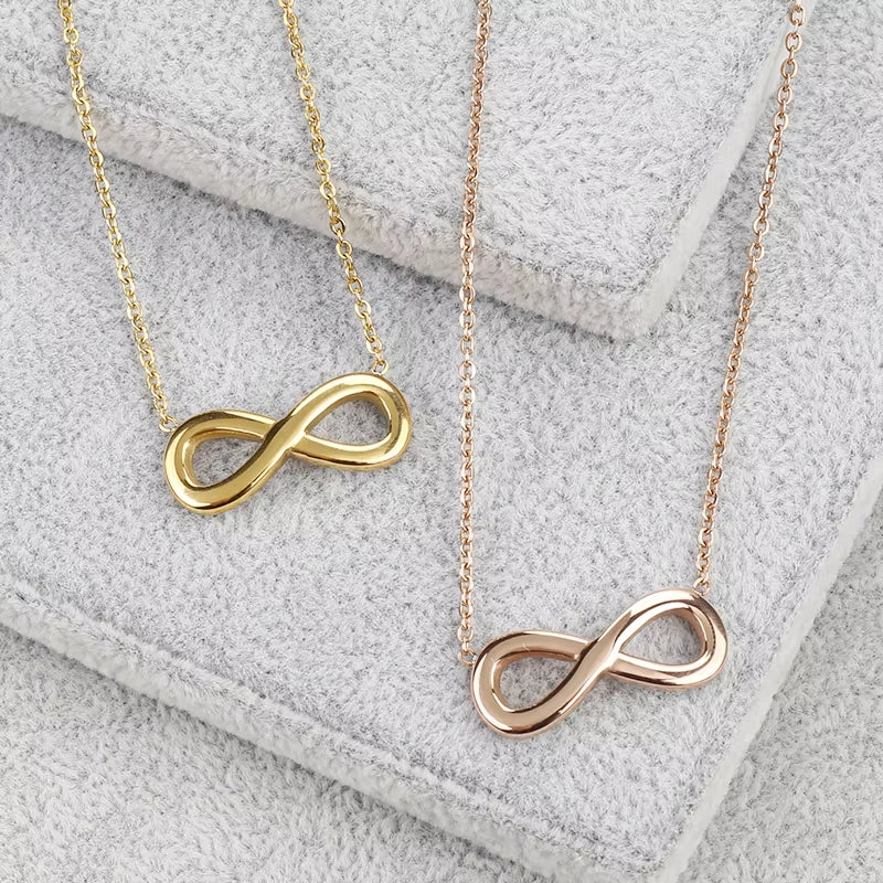 Stainless Steel Infinite Letter Necklace Gift Box Waterproof Jewelry
