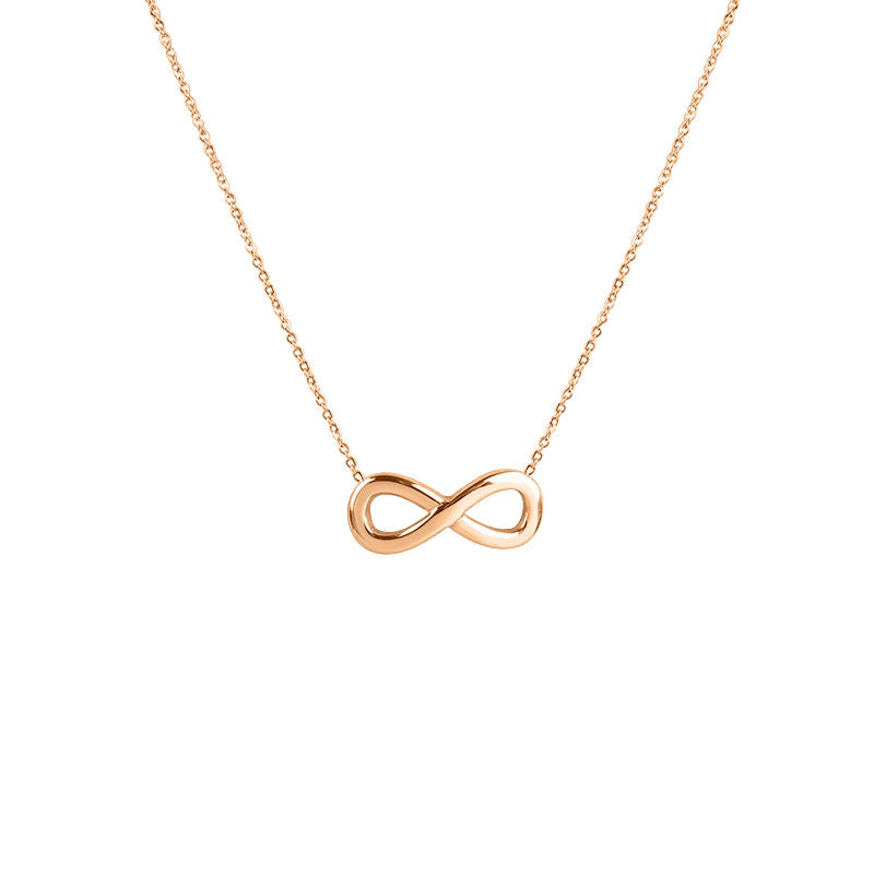 Stainless Steel Infinite Letter Necklace Rose Gold PVD Plated Pendant