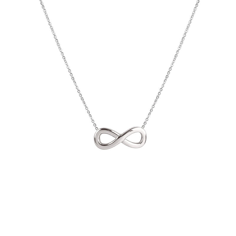 Stainless Steel Infinite Letter Necklace Silver Stainless Steel Unisex