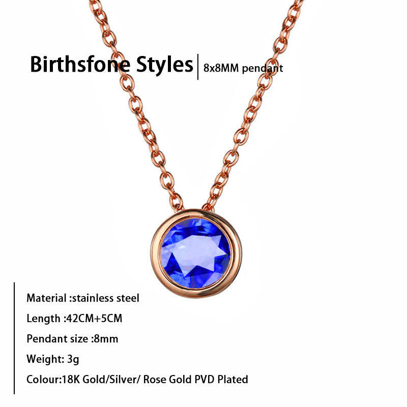 Women Birthstone Necklace Size 42cm Plus 5cm Adjustable Chain