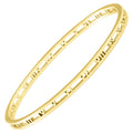 Hollow Out Roman Numeral Bangle Gold PVD Plated Stainless Steel