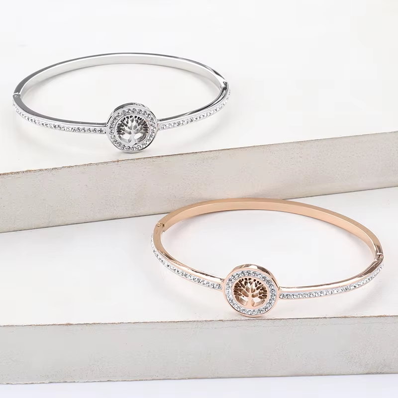 Zircon Tree of Life Bangle Jewelry Gift