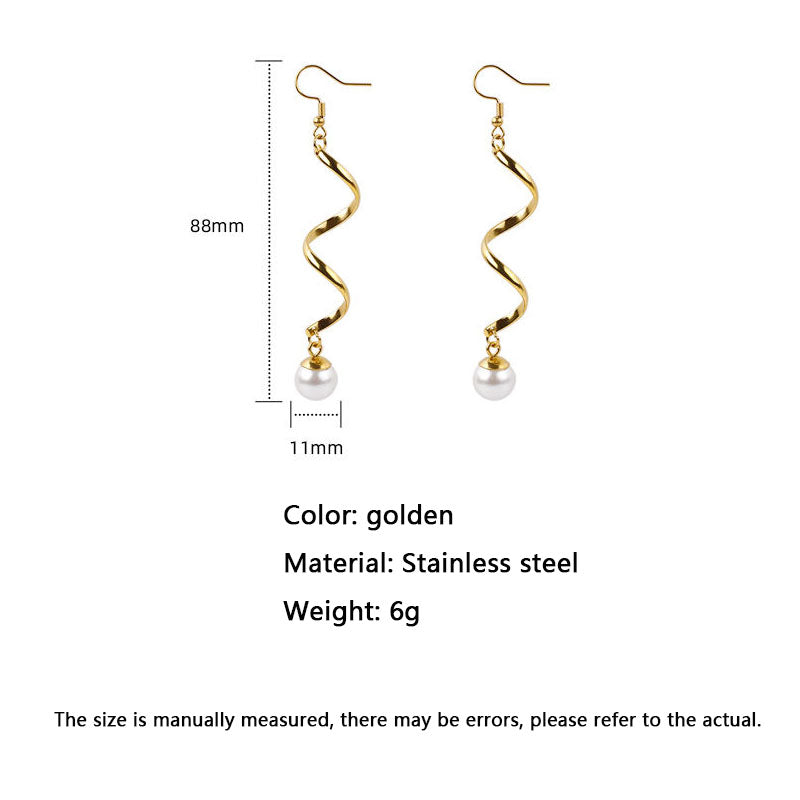 omen Long Tassel Pearl Earrings Size 1.1cm x 8.8cm Weight 6g
